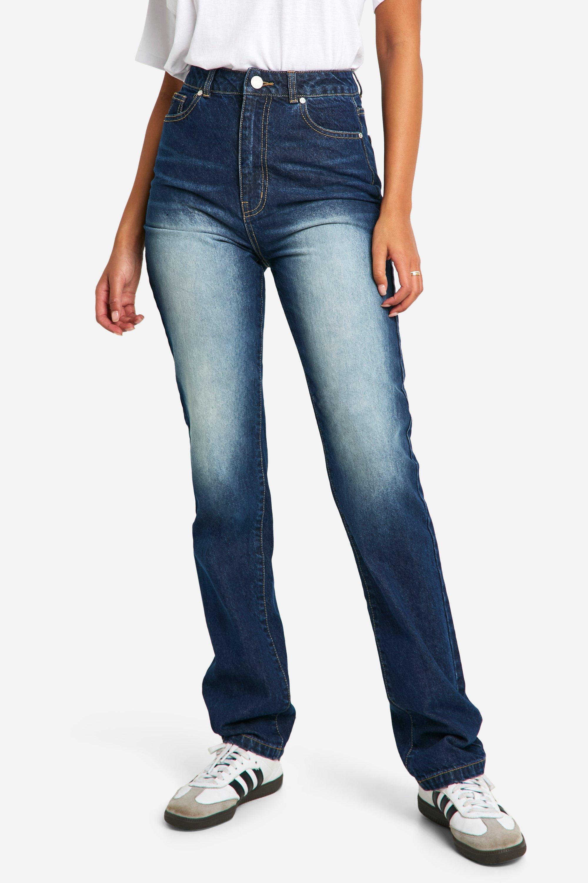 Tall Basics High Waisted Straight Leg Jeans boohoo DK